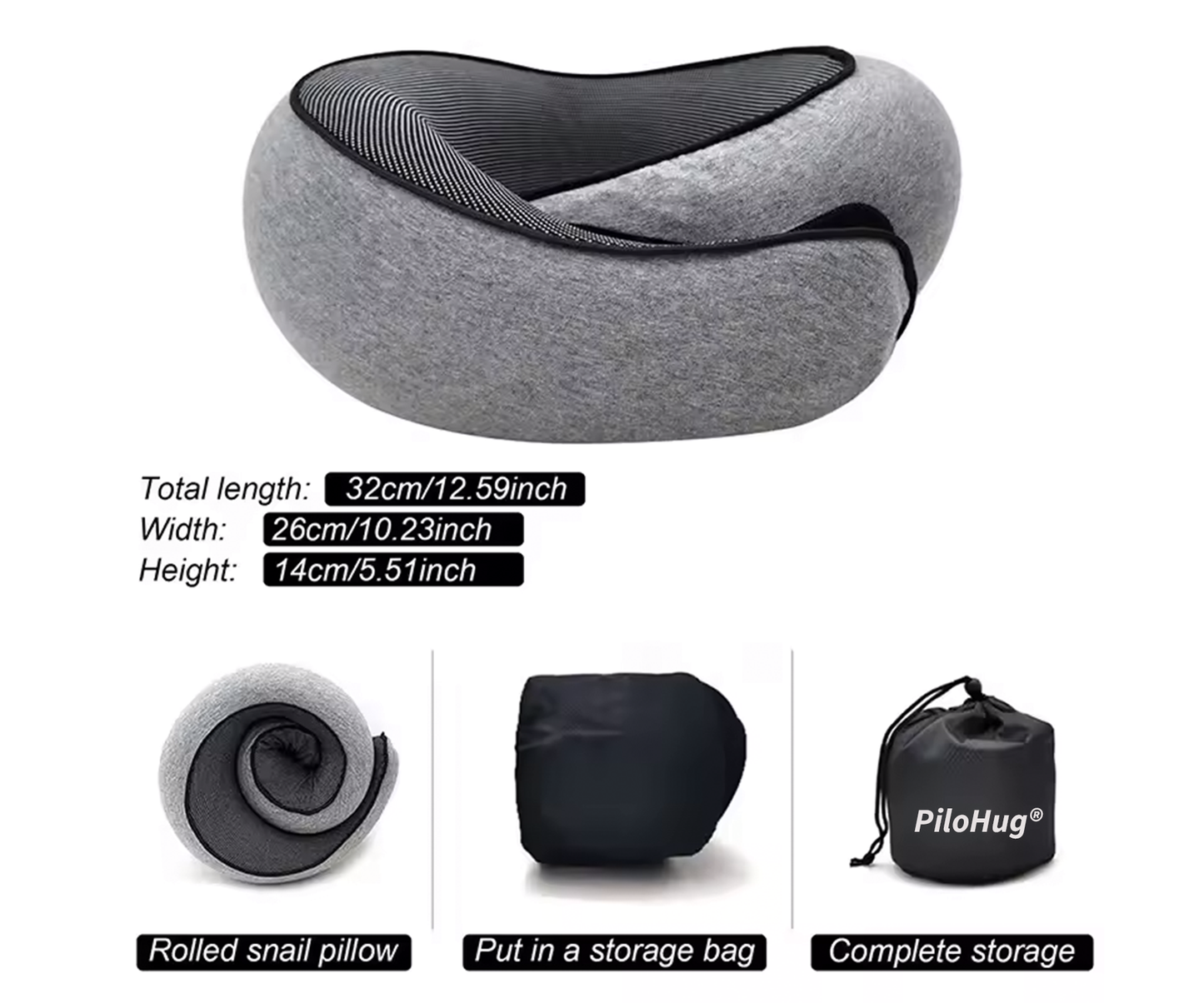 PiloHug® Travel Pillow ( Free Premium Sleep Mask)
