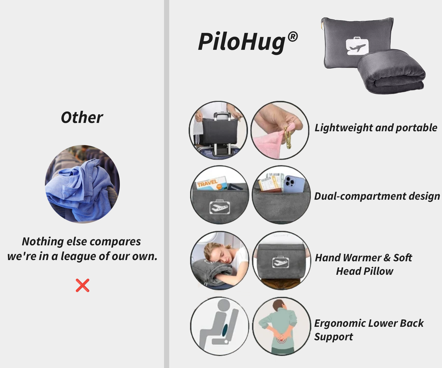 PiloHug® Blanket & Comfort Bag Set